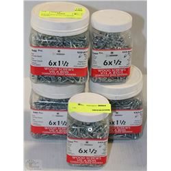 LOT OF 6X1/2 & 6X1-1/2 WOOD SCREWS