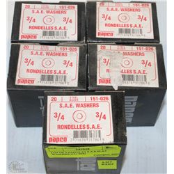 LOT OF 5 PAPCO 3/4 S.A.E FLAT WASHERS (151-026)
