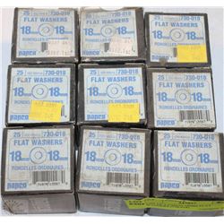 LOT OF 9 PAPCO 18MM FLAT WASHERS (730-018)