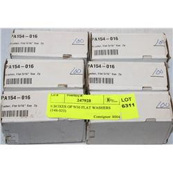 6 BOXES OF 9/16 FLAT WASHERS (148-023)