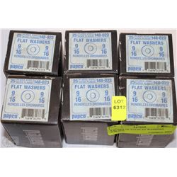 6 BOXES OF 9/16 FLAT WASHERS (148-023)
