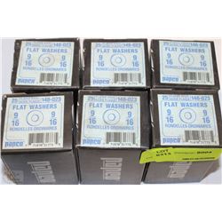 6 BOXES OF 9/16 FLAT WASHERS (148-023)
