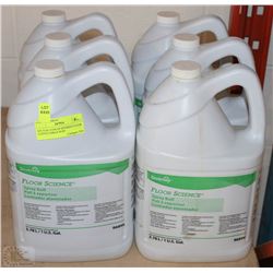 SIX 1GAL JUGS OF DIVERSEY FLOOR SCIENCE SPRAY BUFF