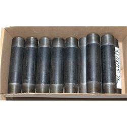 BOX OF DOUBLE THREADED PIPE NIPPLES