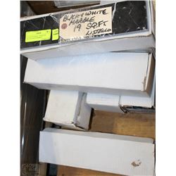 53) LOT OF TILES - 19 SQFT OF BLACK WHITE MARBLE