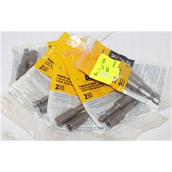 LOT OF FIVE 2PC DEWALT MAGNETIC NUT DRIVING BITS