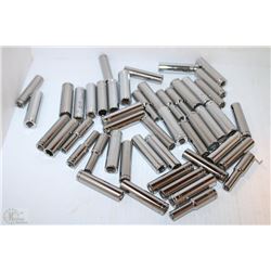 LOT OF WESTWARD ASSORTED SIZE 1/4 DRIVE SOCKETS