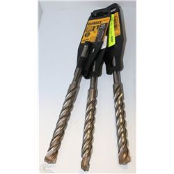 LOT OF 3 DEWALT ROCK CARBIDE SDS+ 5/8"X8" CONCRETE