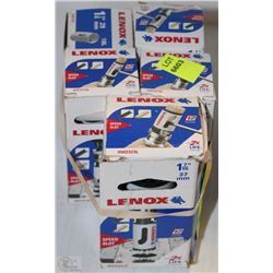 LOT OF 5 ASSORTED LENOX HOLE SAW BITS