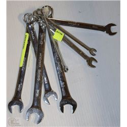 LOT OF 8 ASSORTED SIZE WESTWARD COMBO WRENCHES
