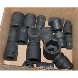 BOX OF ASSORTED IMPACT BLACK WESTWARD SOCKETS
