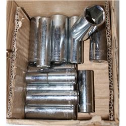 BOX OF ASSORTED WESTWARD DEEP SOCKETS