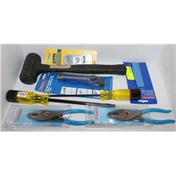 LOT W/ ASSORTED PLIERS, WESTWARD SNAP BLADE, SCREW