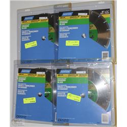 LOT OF 4 NORTON SEGMENTED RIM DIAMOND BLADE 10X5/8