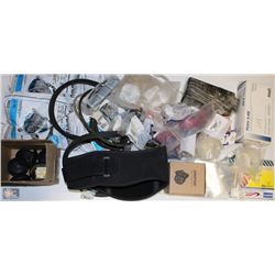 BOX W/ AVANTAGE RESPIRATOR FACEPIECES, ASST BELTS,