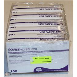LOT OF 5 LORIS 0.13BZK BEBZALKONIUM CHLORIDE WIPES