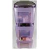 Image 1 : PURPLE 3-TIER STORAGE CONTAINER FULL OF