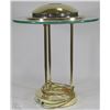 Image 1 : GLASS AND BRASS TABLE LAMP