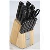 Image 1 : SABATIER KNIFE SET WITH WOODEN BLOCK