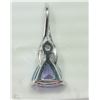 Image 2 : #1-14KT WHITE GOLD TANZANITE &  DIAMOND PENDANT