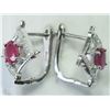 Image 5 : #3-ST SILVER RUBY PENDANT, EARRINGS & RING SET