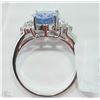 Image 2 : #6-14KT WHITE GOLD TANZANITE & DIAMOND RING