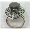 Image 2 : #9-STERLING SILVER GARNET RING SIZE 7