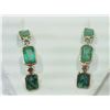 Image 1 : #10-14KT Y-GOLD EMERALD & DIAMOND EARRINGS