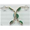 Image 2 : #10-14KT Y-GOLD EMERALD & DIAMOND EARRINGS