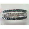 Image 1 : #11-STERLING SILVER BLUE & WHITE DIAMOND RING