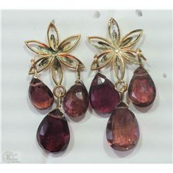 #12-10KT YELLOW GOLD PINK TOURMALINE EARRINGS