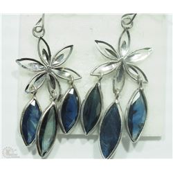#17-14KT WHITE GOLD SAPPHIRE EARRINGS