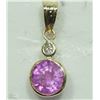 Image 1 : #19-14KT YELLOW GOLD RUBY & DIAMOND PENDANT