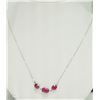 Image 1 : #22-14KT WHITE GOLD RUBY&WHITE SAPPHIRE NECKLACE