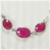 Image 2 : #22-14KT WHITE GOLD RUBY&WHITE SAPPHIRE NECKLACE