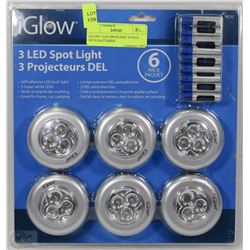IGLOW 3 LED SPOTLIGHT 6 PACK WITH BATTERIES