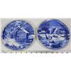 Image 1 : SET OF 2 BLUE DECORATIVE PLATES