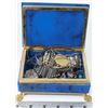 Image 1 : VINTAGE BLUE AGATE JEWELLERY BOX WITH JEWELLERY