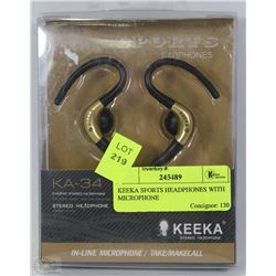 KEEKA SPORTS HEADPHONES WITH MICROPHONE