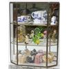 Image 1 : GLASS DISPLAY CABINET WITH MINIATURE COLLECTIBLES