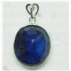 Image 1 : #26-14KT WHITE GOLD SAPPHIRE & DIAMOND PENDANT