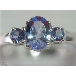 #27-STERLING SILVER TANZANITE RING SIZE 8