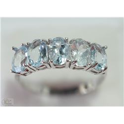 #28-10KT WHITE GOLD AQUAMARINE RING