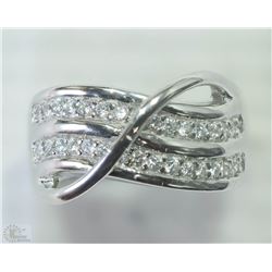 #30-STERLING SILVER CUBIC ZIRCONIA RING