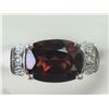 Image 1 : #32-STERLING SILVER GARNET RING SIZE 7.5