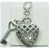 Image 2 : #34-STERLING SILVER DIAMOND LOCK & KEY PENDANT