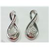 Image 1 : #37-STERLING SILVER DIAMOND EARRINGS