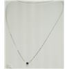 Image 2 : #39-10KT WHITE GOLD BLUE DIAMOND NECKLACE