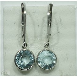 #41-14KT WHITE GOLD AQUAMARINE EARRINGS