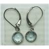 Image 2 : #41-14KT WHITE GOLD AQUAMARINE EARRINGS